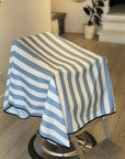 High Top Capes - Stripe Barber Cape - Banded Baby Blue