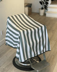 High Top Capes - Stripe Barber Cape - Banded Dusty Green