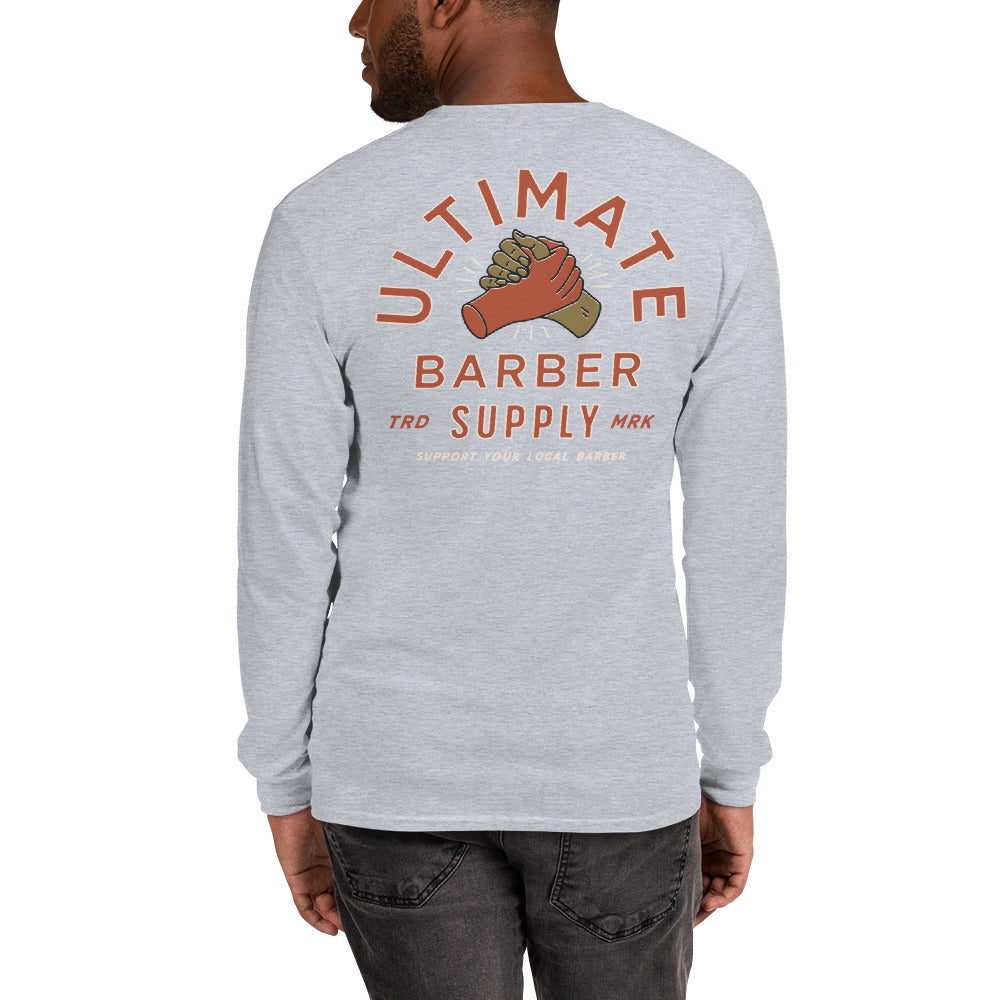 Soutenez votre chemise à manches longues de barbier local