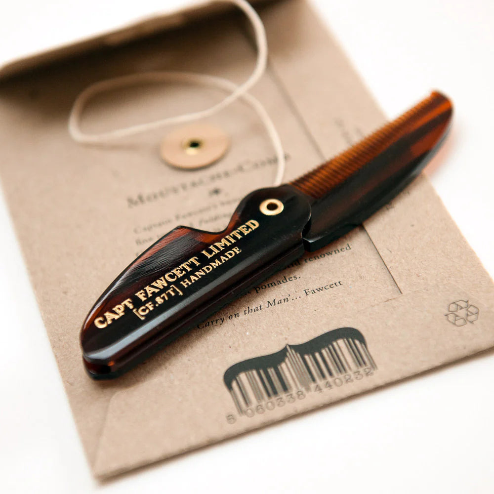 Captain Fawcett Folding Pocket Moustache Comb (CF.87T)