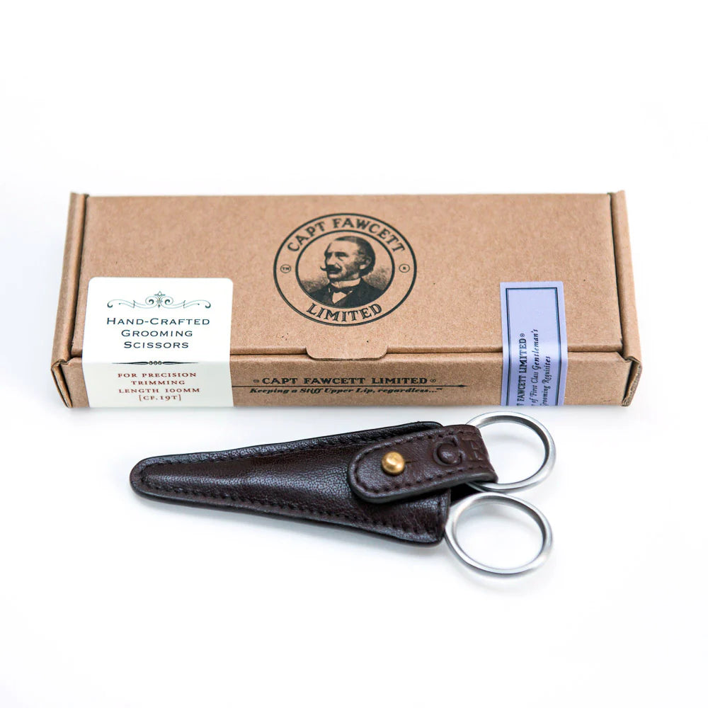 Captain Fawcett Grooming Scissors with leather pouch