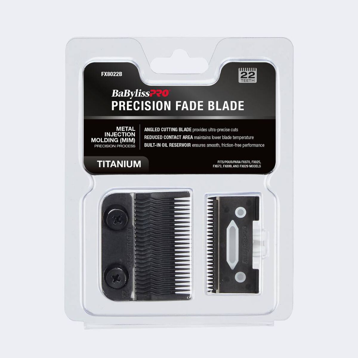 BaBylissPRO® Black Titanium Metal-Injection Molded (MIM) Precision Fade Blade