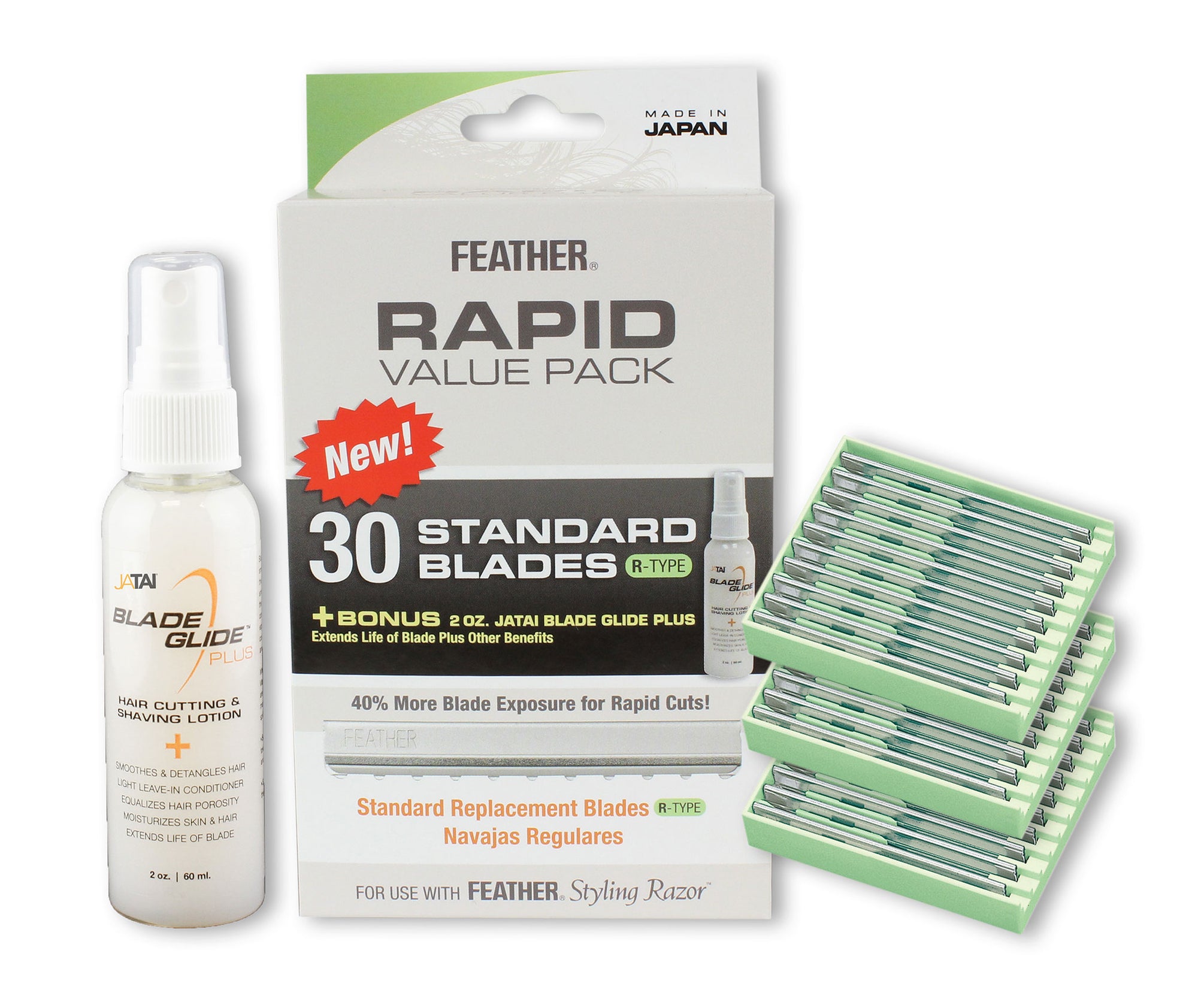 Feather Rapid Value Pack - 30 R-Type Blade + 2 oz. Glide