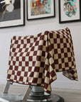 High Top Capes - Checker Barber Cape - Burgandy