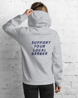 Ultimate Barber Supply - Support Your Local Barber - Unisex Hoodie (Grey)