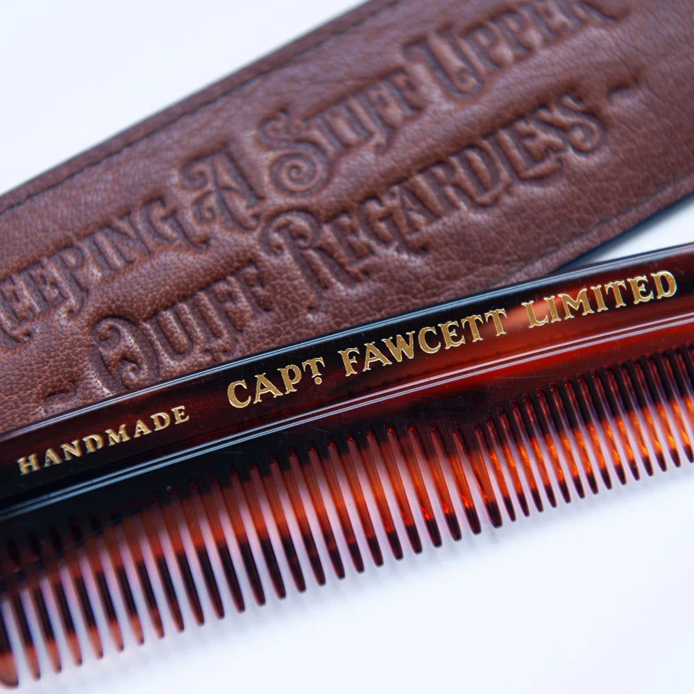 Captain Fawcett Hair Comb with Leather Case