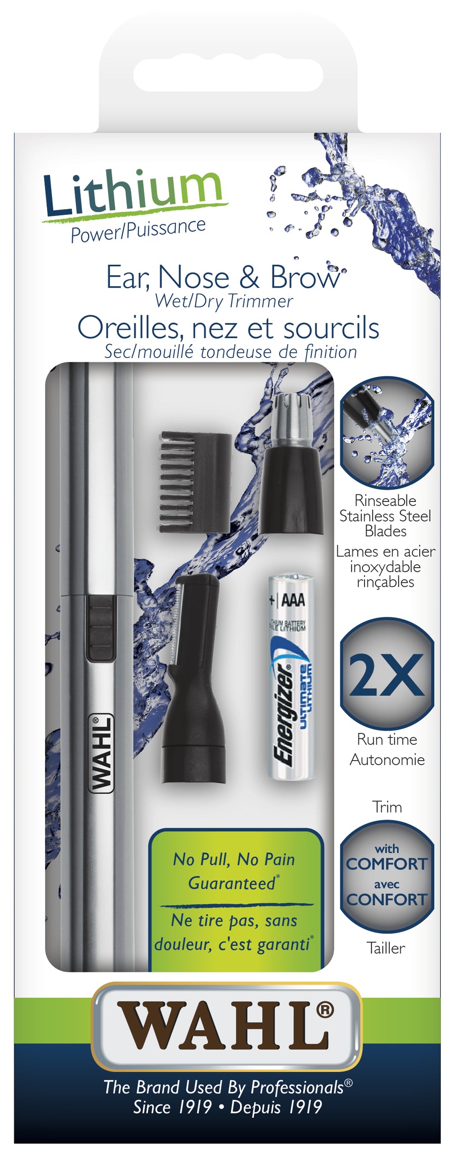 WAHL LITHIUM EAR, NOSE & BROW WET/ DRY TRIMMER