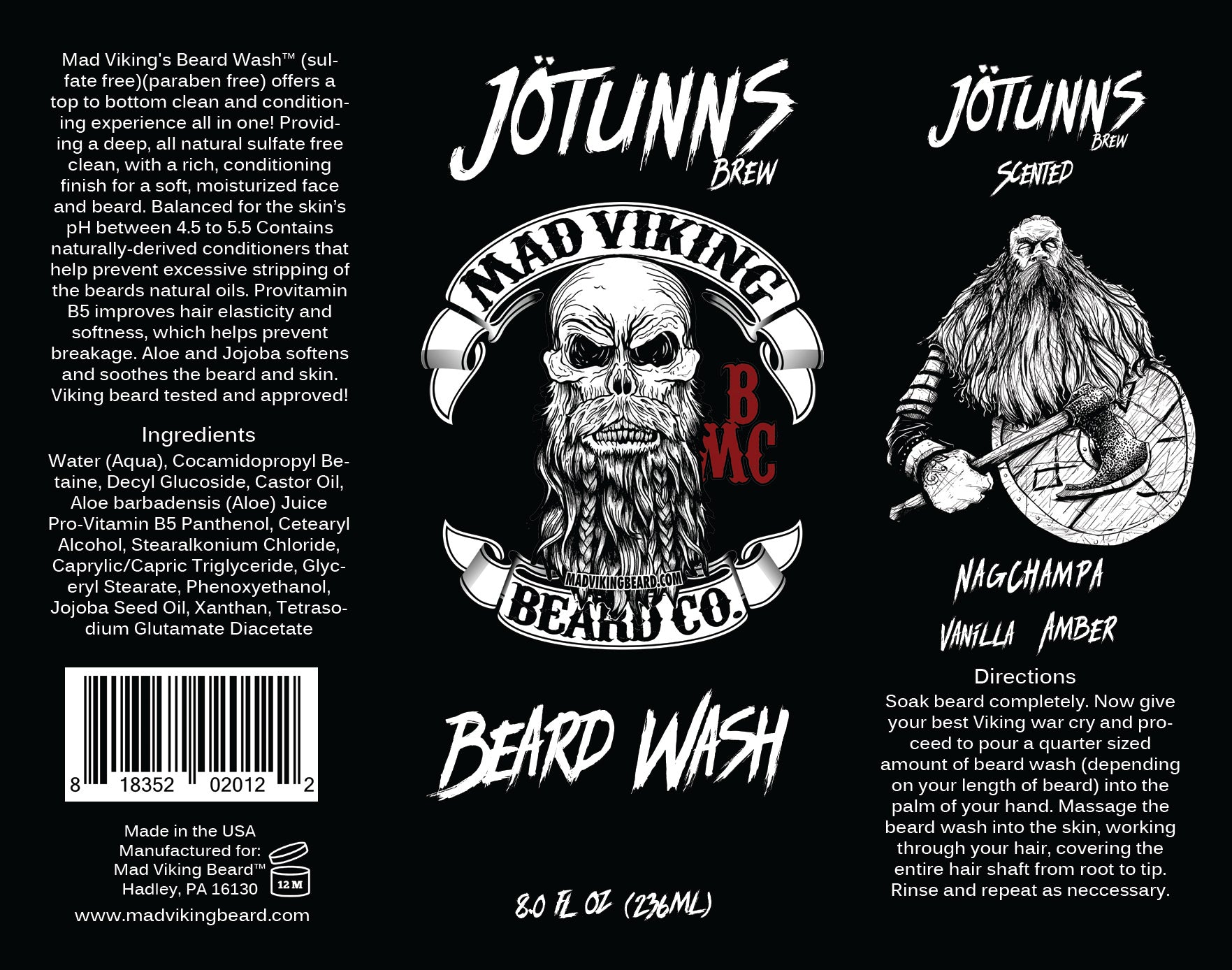 Mad Viking Jotunn&#39;s Brew Beard Wash