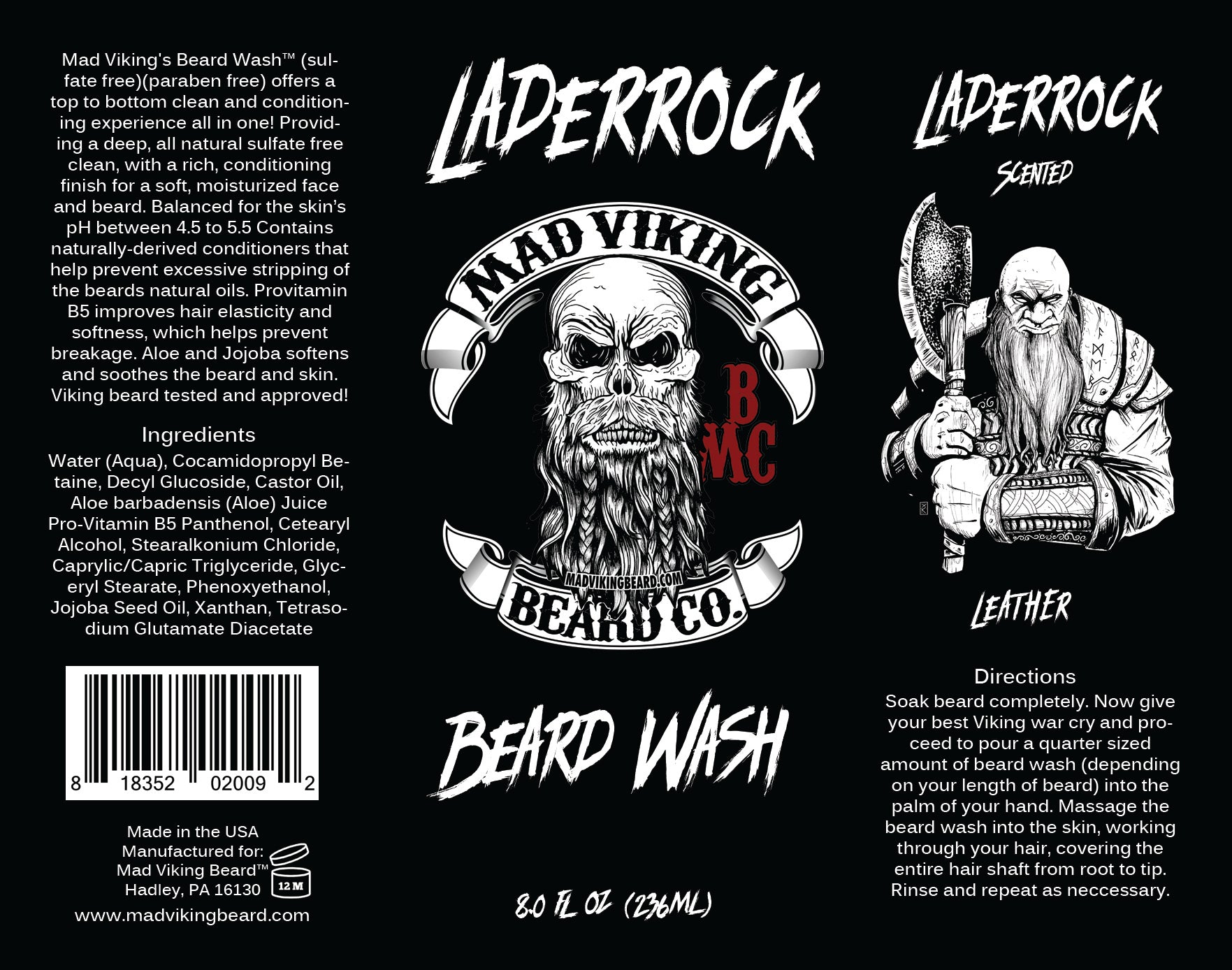 Mad Viking Laderrock Beard Wash