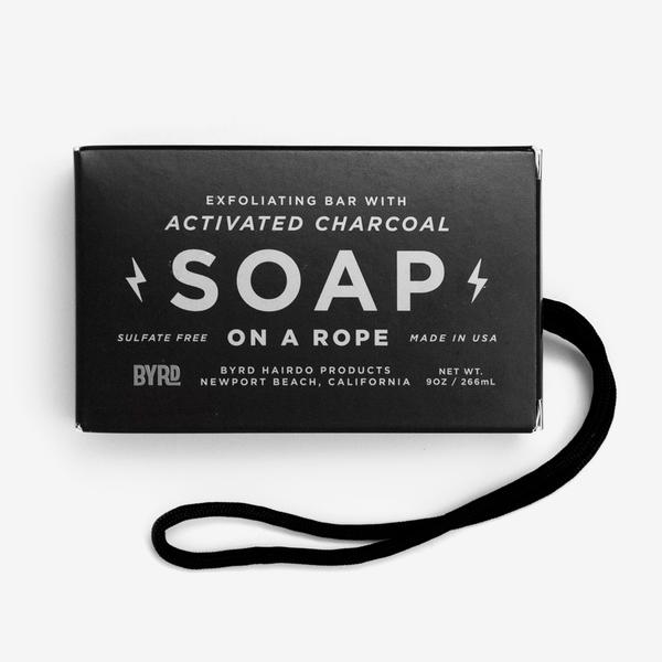 BYRD Exfoliating Charcoal Soap on a Rope